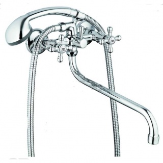 Смеситель настенный с длинным носом и душем